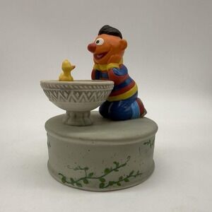 Applause Ernie & Rubber Duckie Music Box Figurine Playmates Jim Henson Vintage